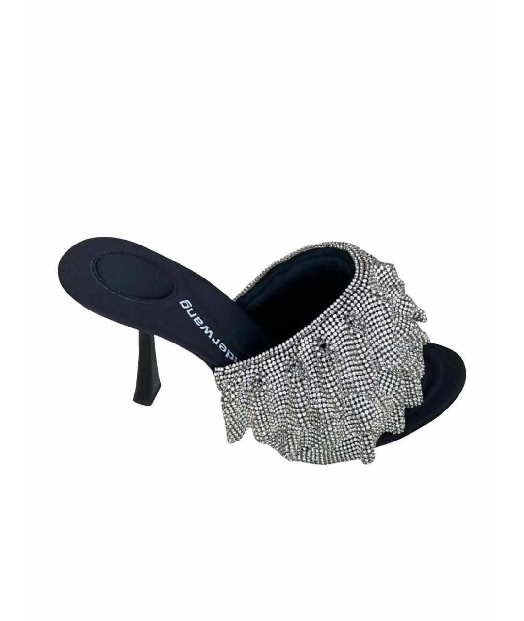 ALEXANDER WANG Черные текстильные босоножки, фото 1