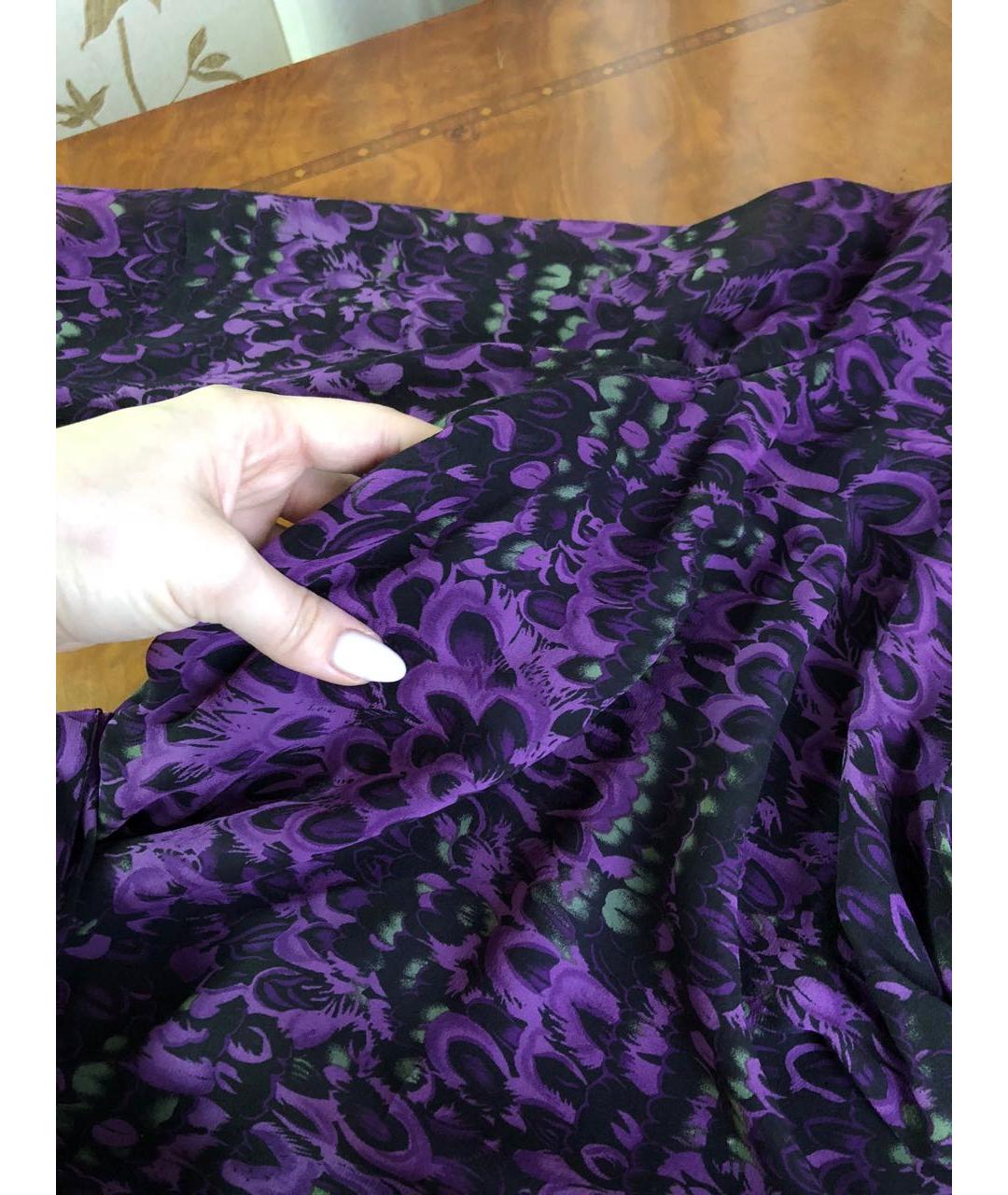 HALSTON HERITAGE Фиолетовое креповое платье, фото 4