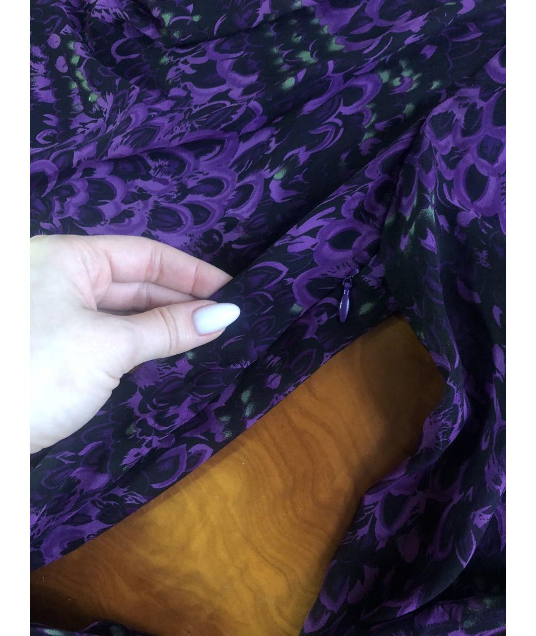 HALSTON HERITAGE Фиолетовое креповое платье, фото 3