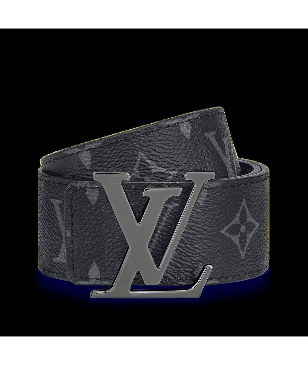 LOUIS VUITTON Черный кожаный ремень, фото 2