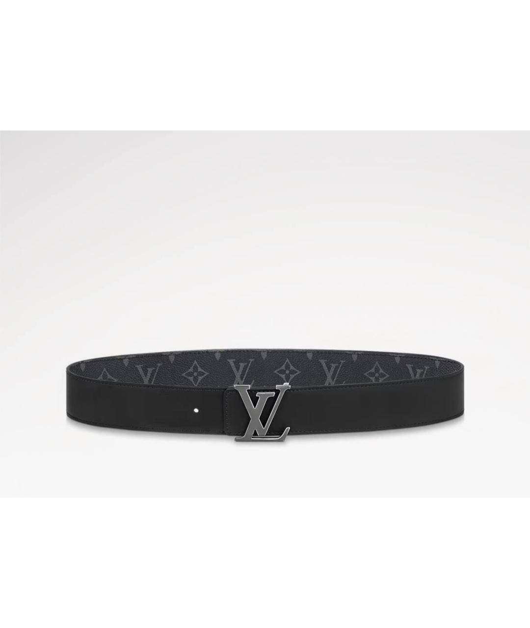 LOUIS VUITTON Черный кожаный ремень, фото 4