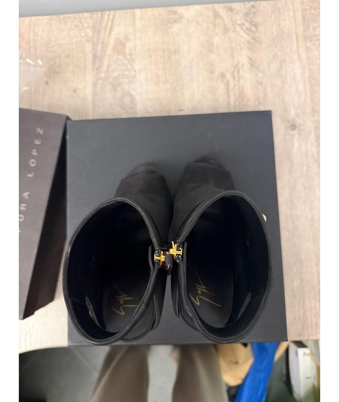 GIUSEPPE ZANOTTI DESIGN Черные кожаные босоножки, фото 3