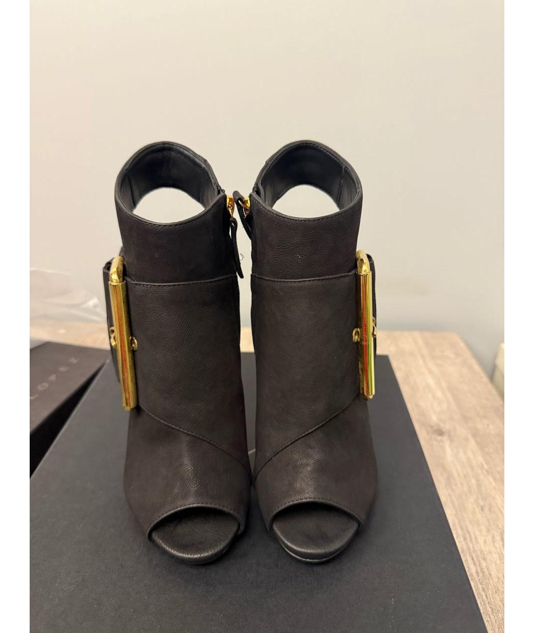 GIUSEPPE ZANOTTI DESIGN Черные кожаные босоножки, фото 2