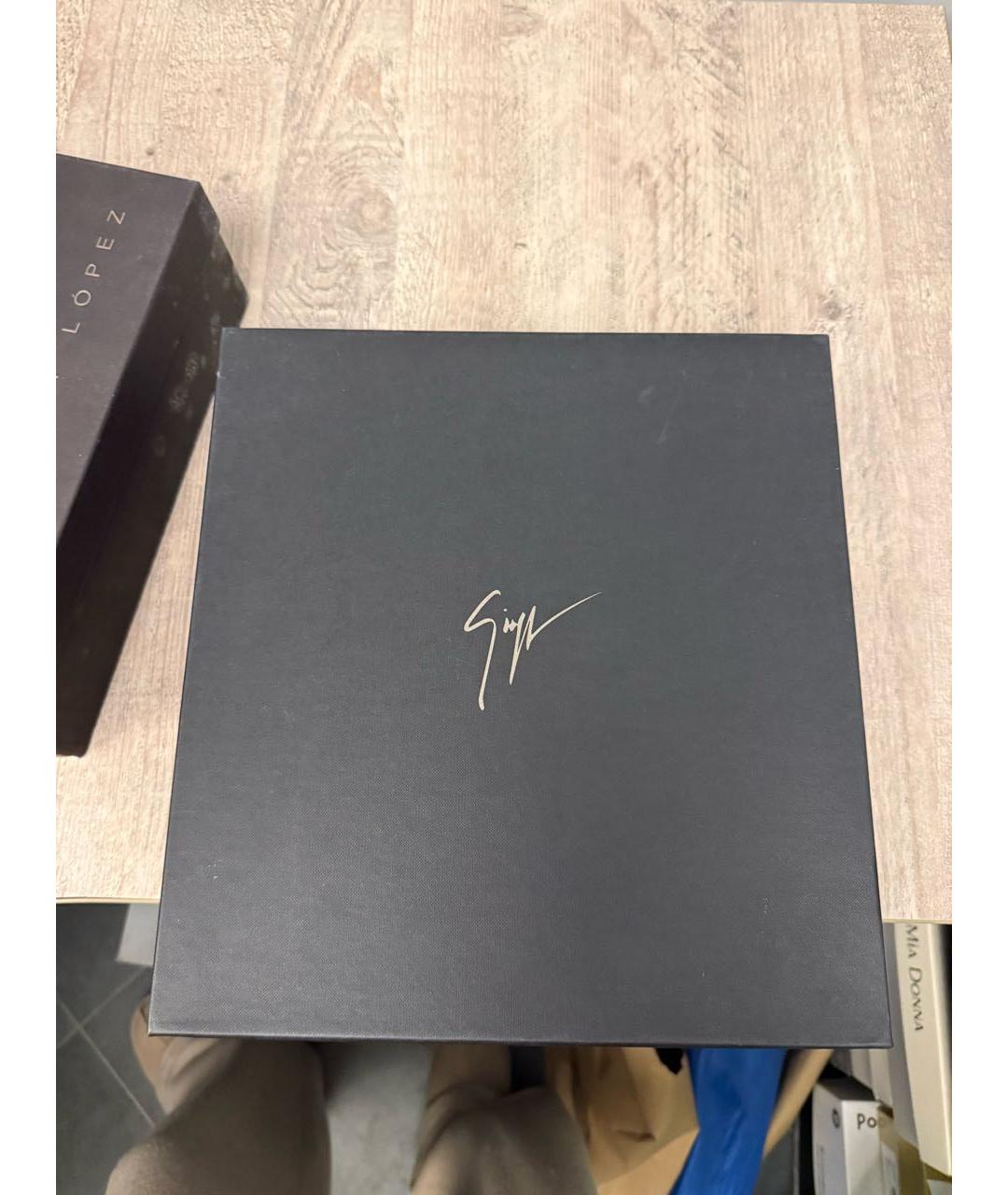 GIUSEPPE ZANOTTI DESIGN Черные кожаные босоножки, фото 7