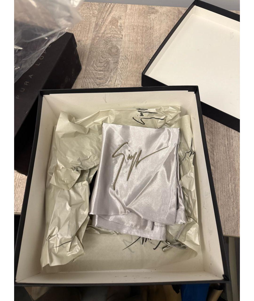 GIUSEPPE ZANOTTI DESIGN Черные кожаные босоножки, фото 6