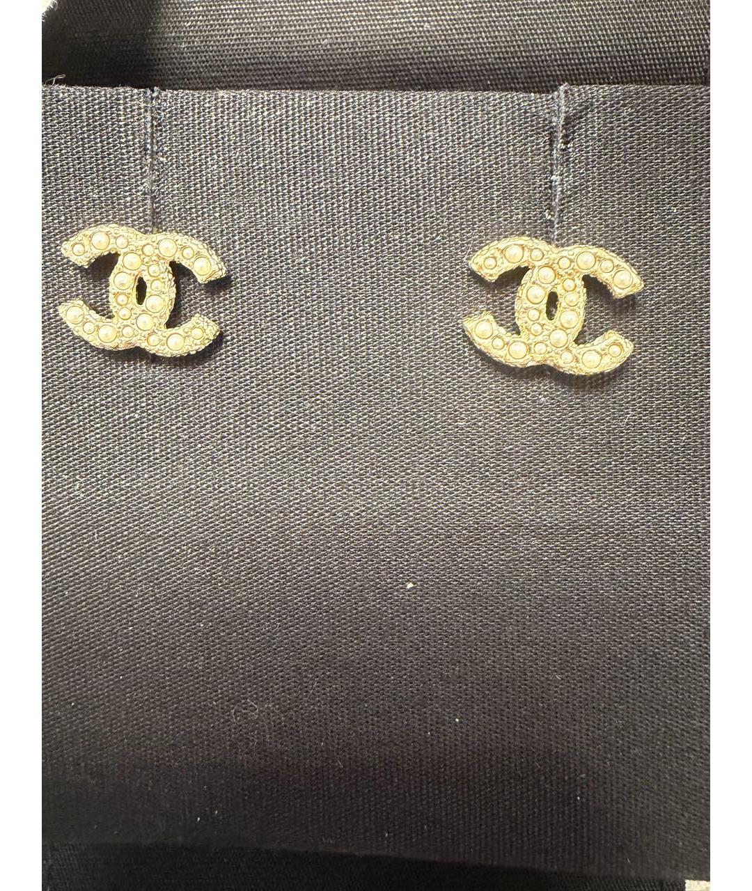 CHANEL Золотые металлические серьги, фото 3