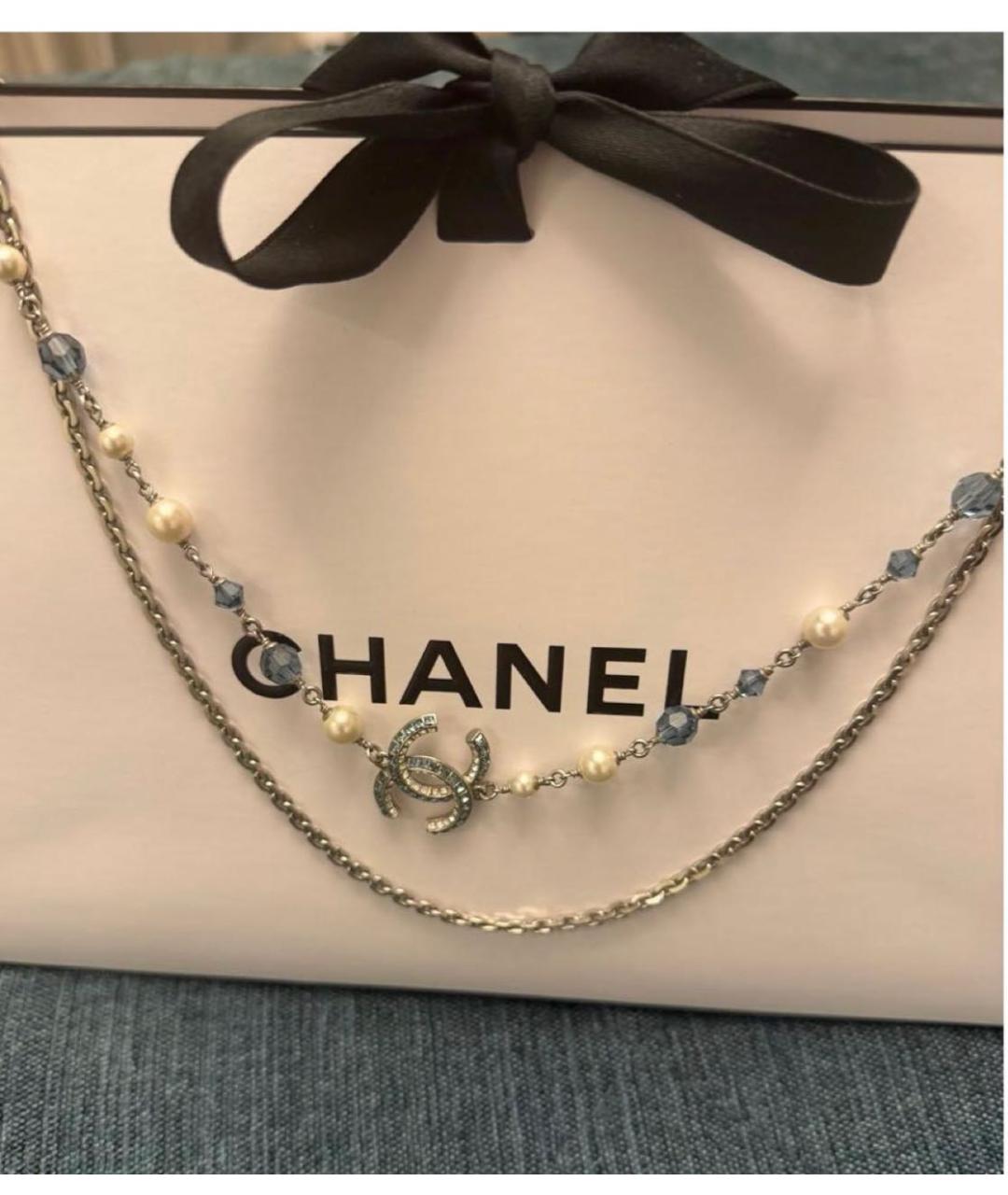 CHANEL Серебряное металлическое колье, фото 4