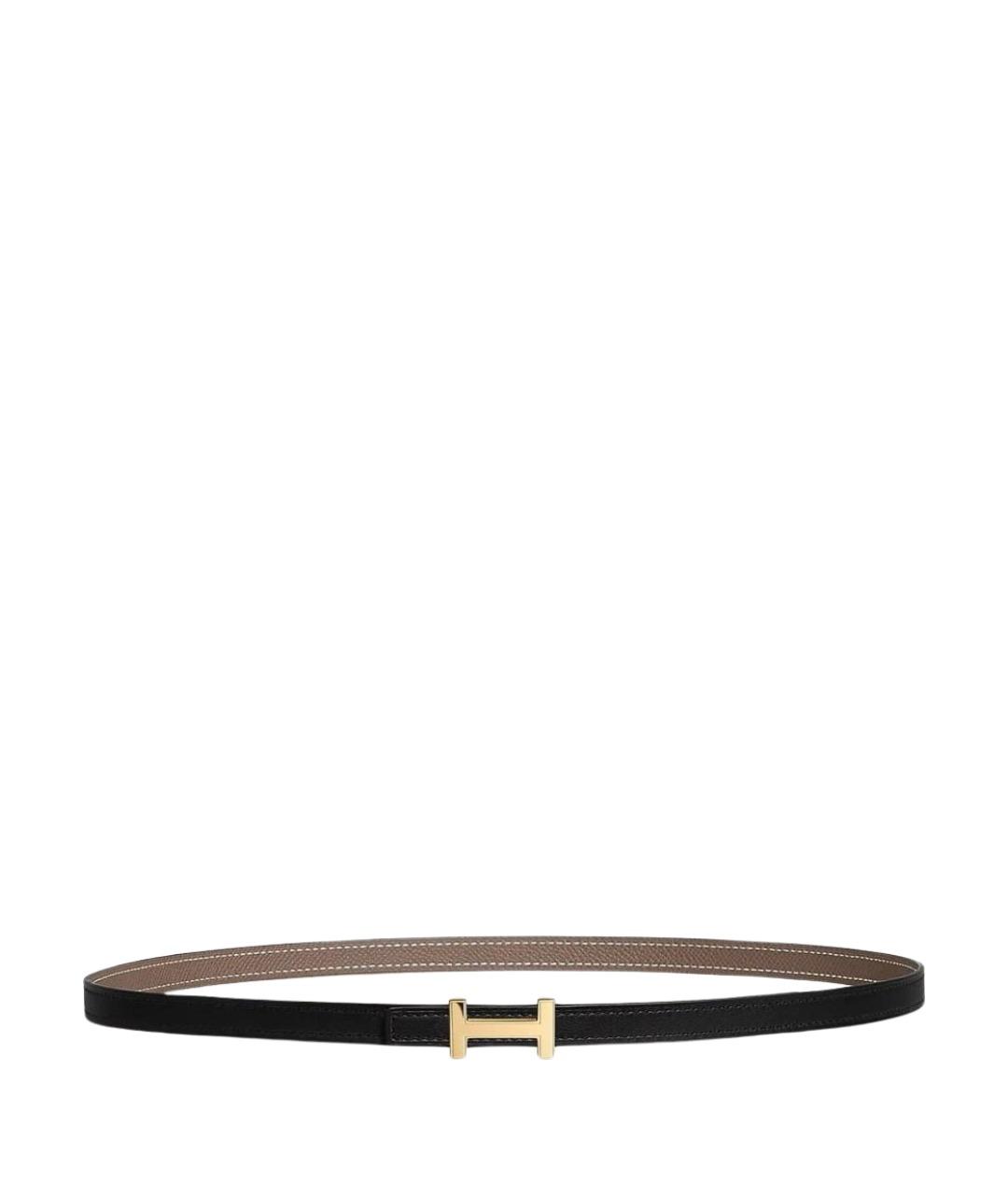 HERMES Черный кожаный ремень, фото 1