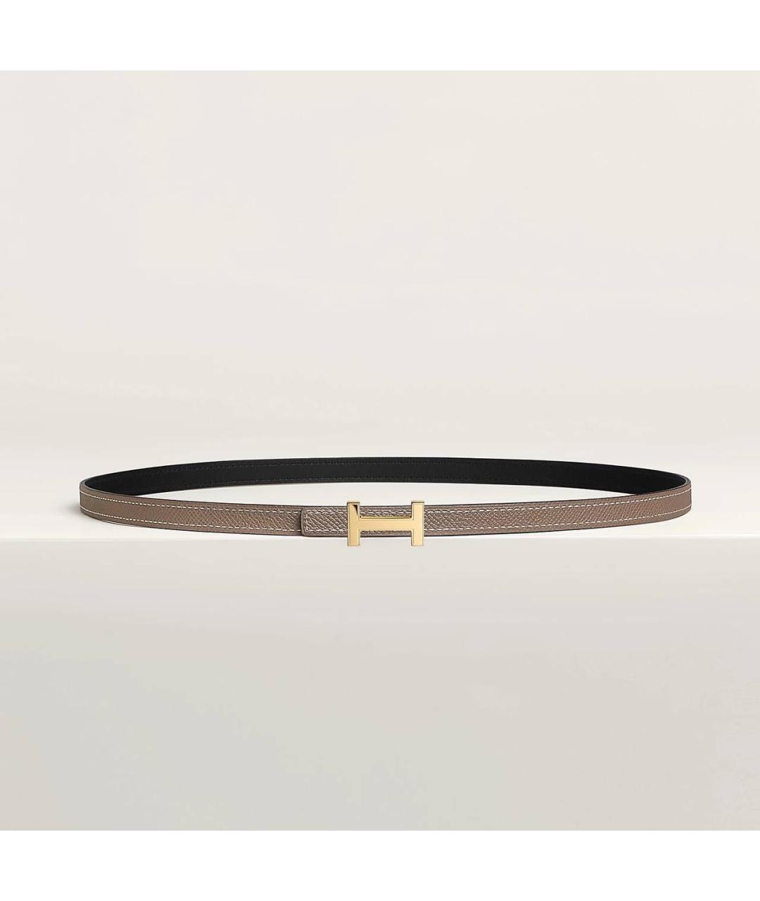 HERMES Черный кожаный ремень, фото 2