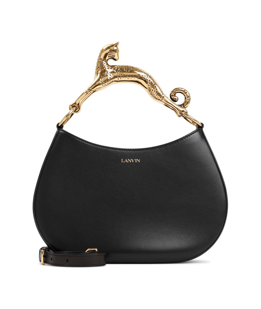 LANVIN Черная кожаная сумка через плечо, фото 1