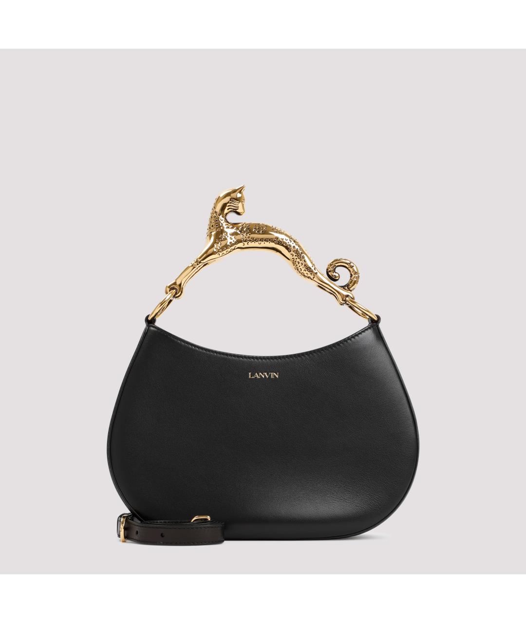 LANVIN Черная кожаная сумка через плечо, фото 2