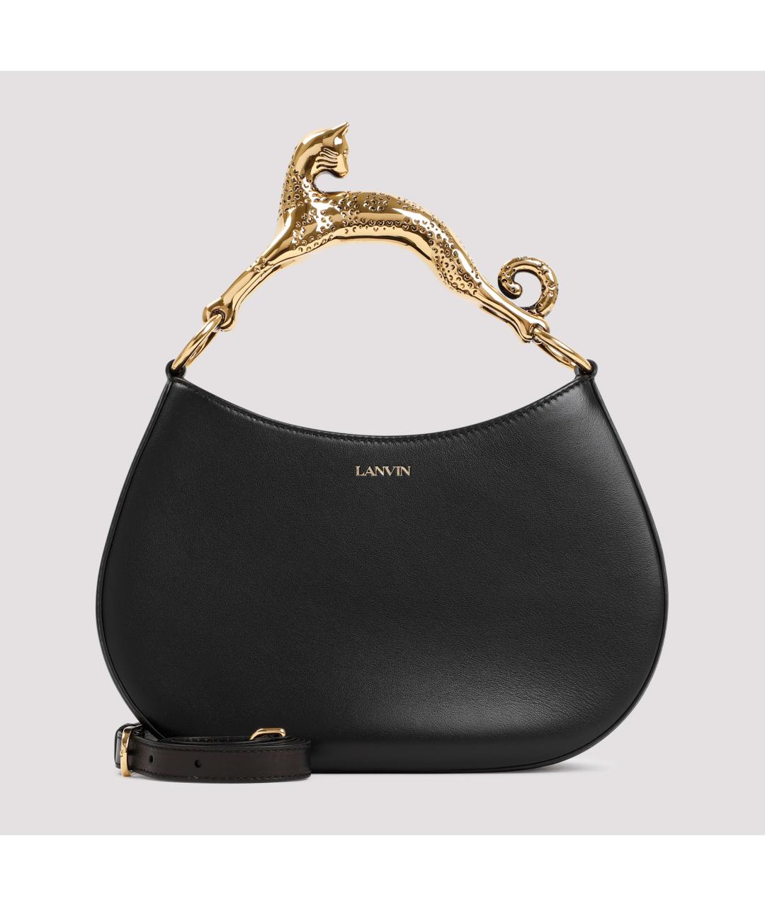 LANVIN Черная кожаная сумка через плечо, фото 3