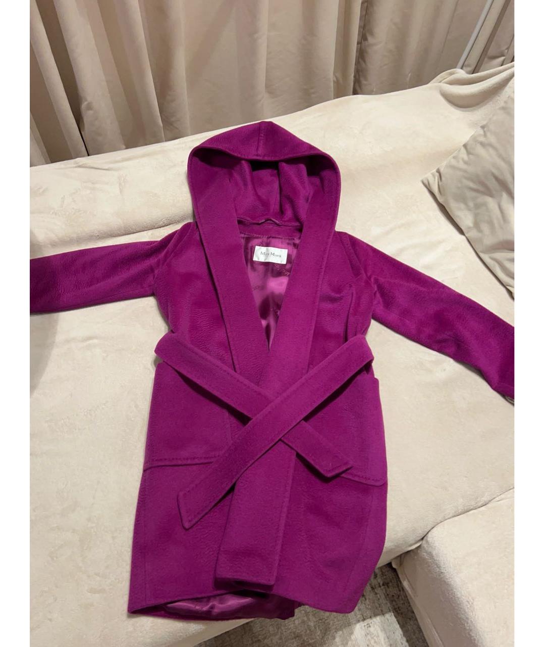 MAX MARA Фиолетовое вискозное пальто, фото 4