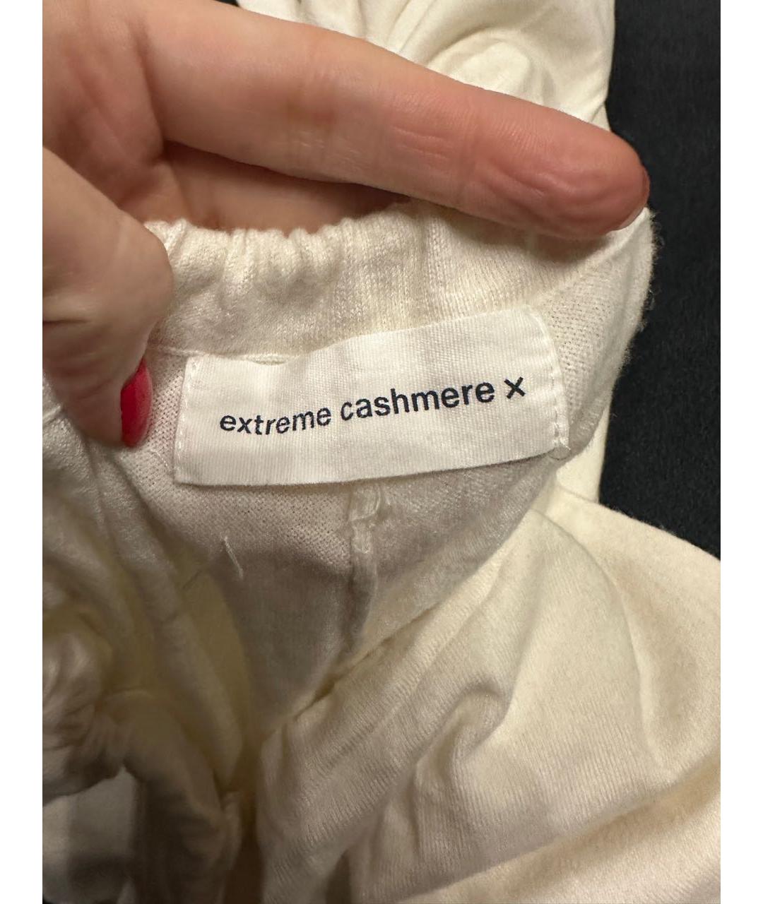 EXTREME CASHMERE Бежевые кашемировые прямые брюки, фото 4
