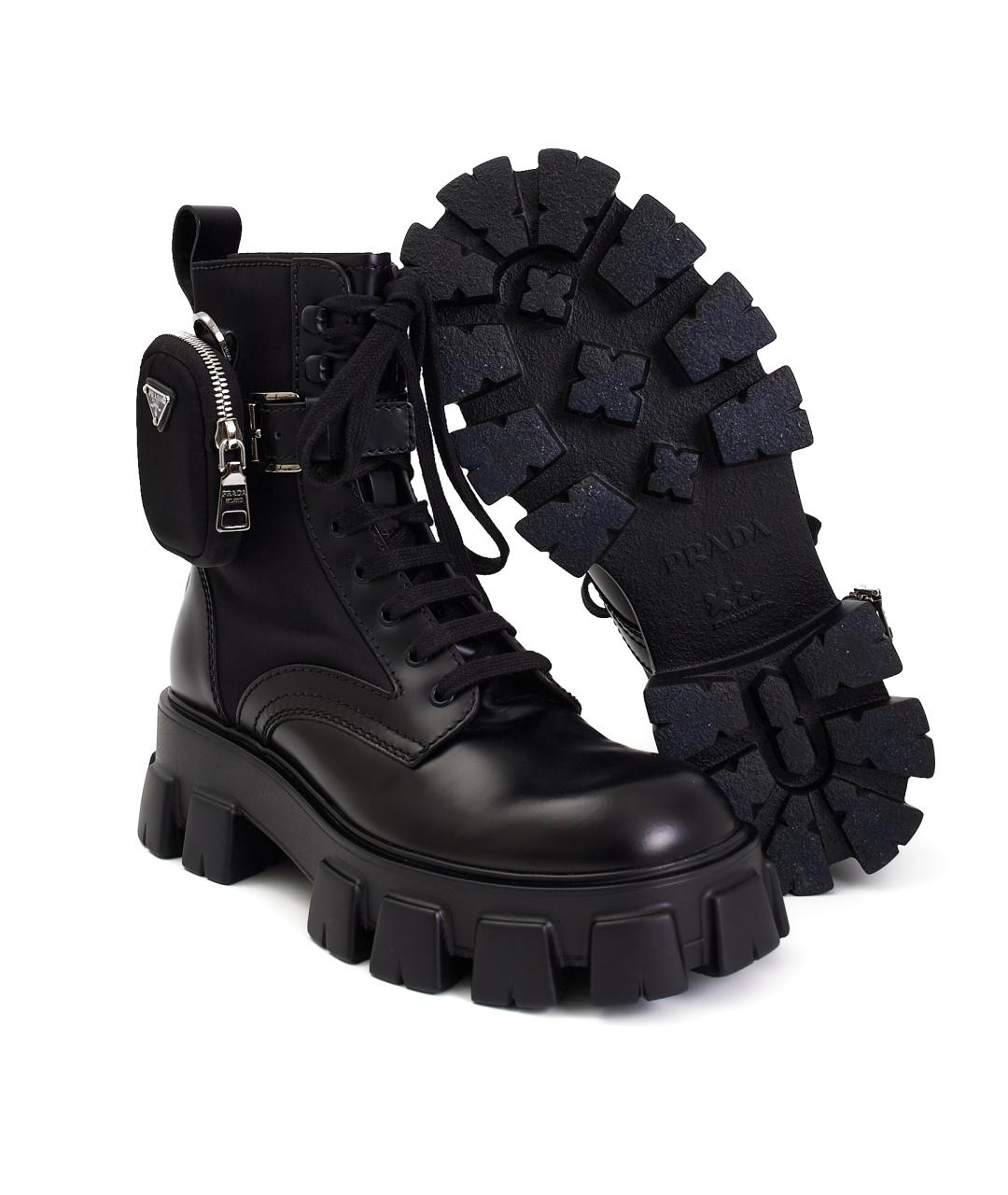 PRADA Черные кожаные ботинки, фото 6