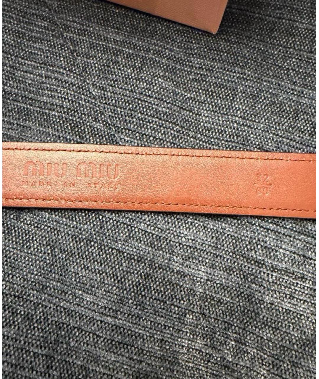 MIU MIU Коричневый кожаный ремень, фото 5