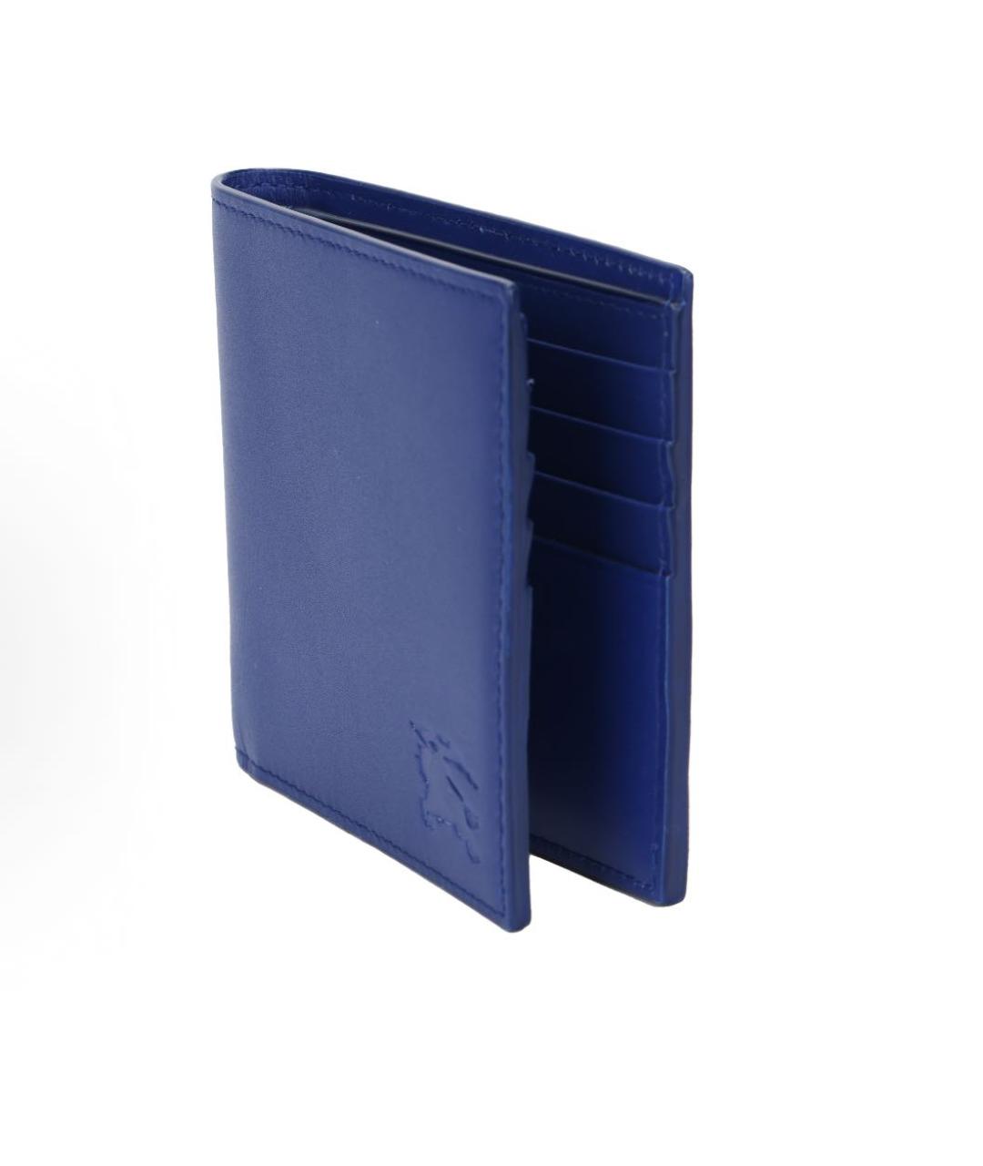 BURBERRY Синий кожаный кошелек, фото 4