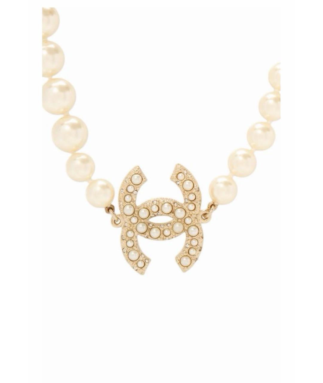 CHANEL Белое жемчужное колье, фото 2
