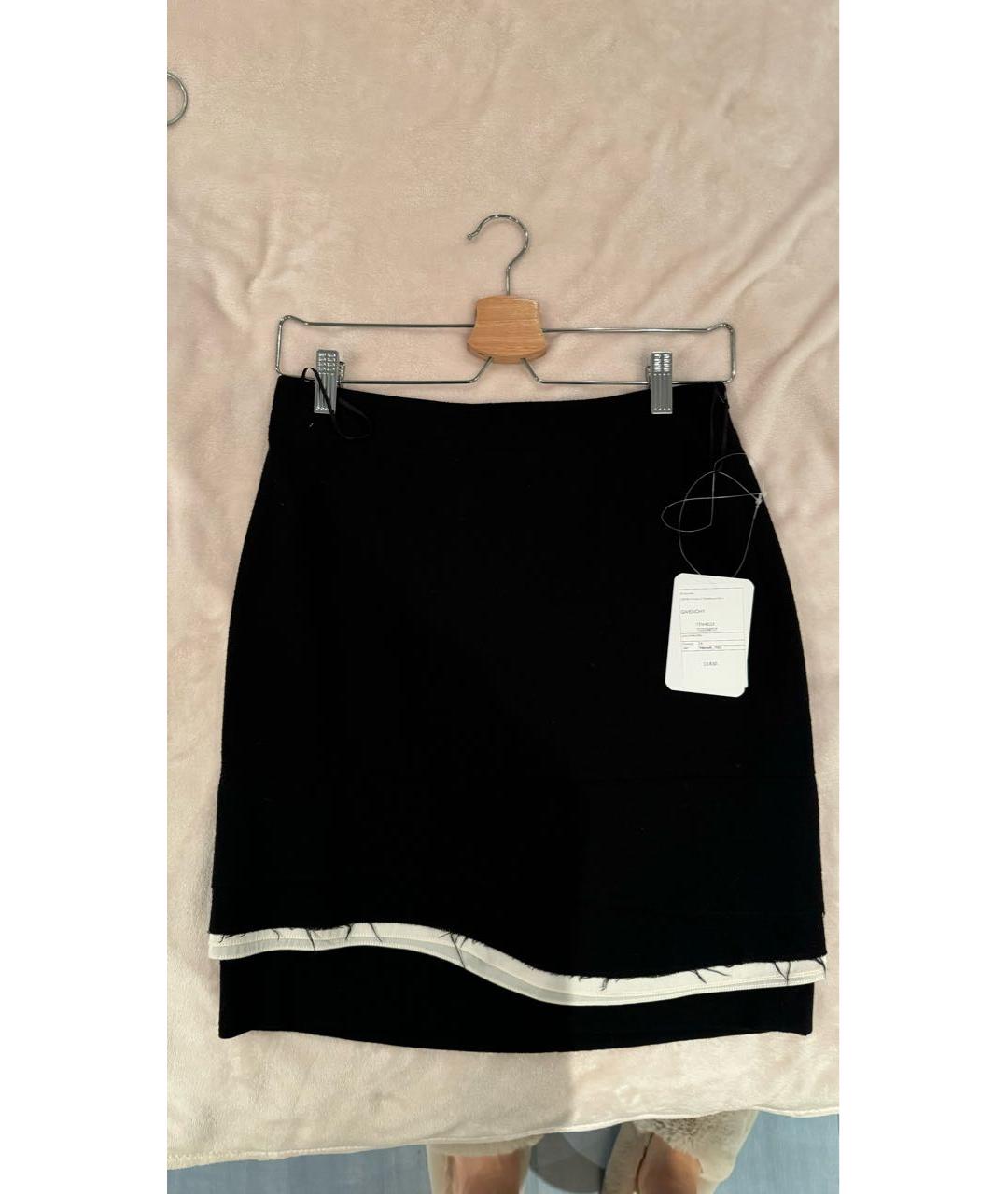 GIVENCHY Черная шерстяная юбка мини, фото 2