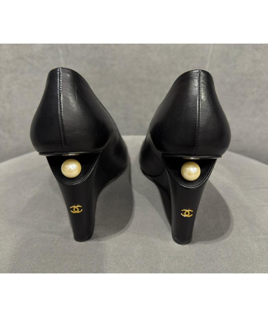CHANEL Черные кожаные туфли, фото 2