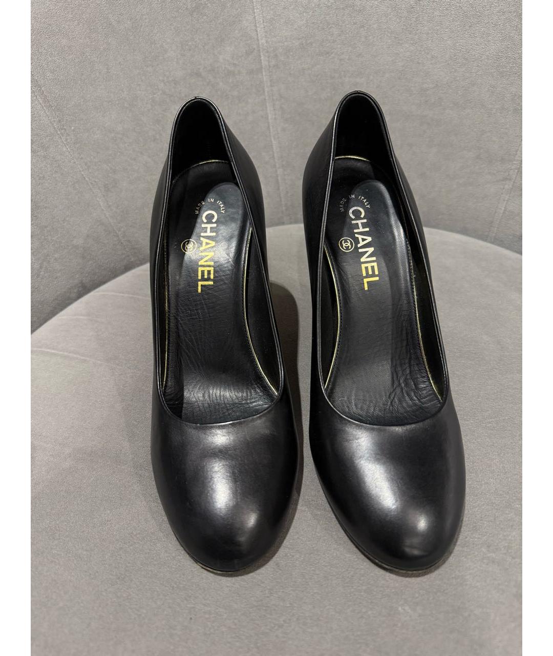 CHANEL Черные кожаные туфли, фото 3