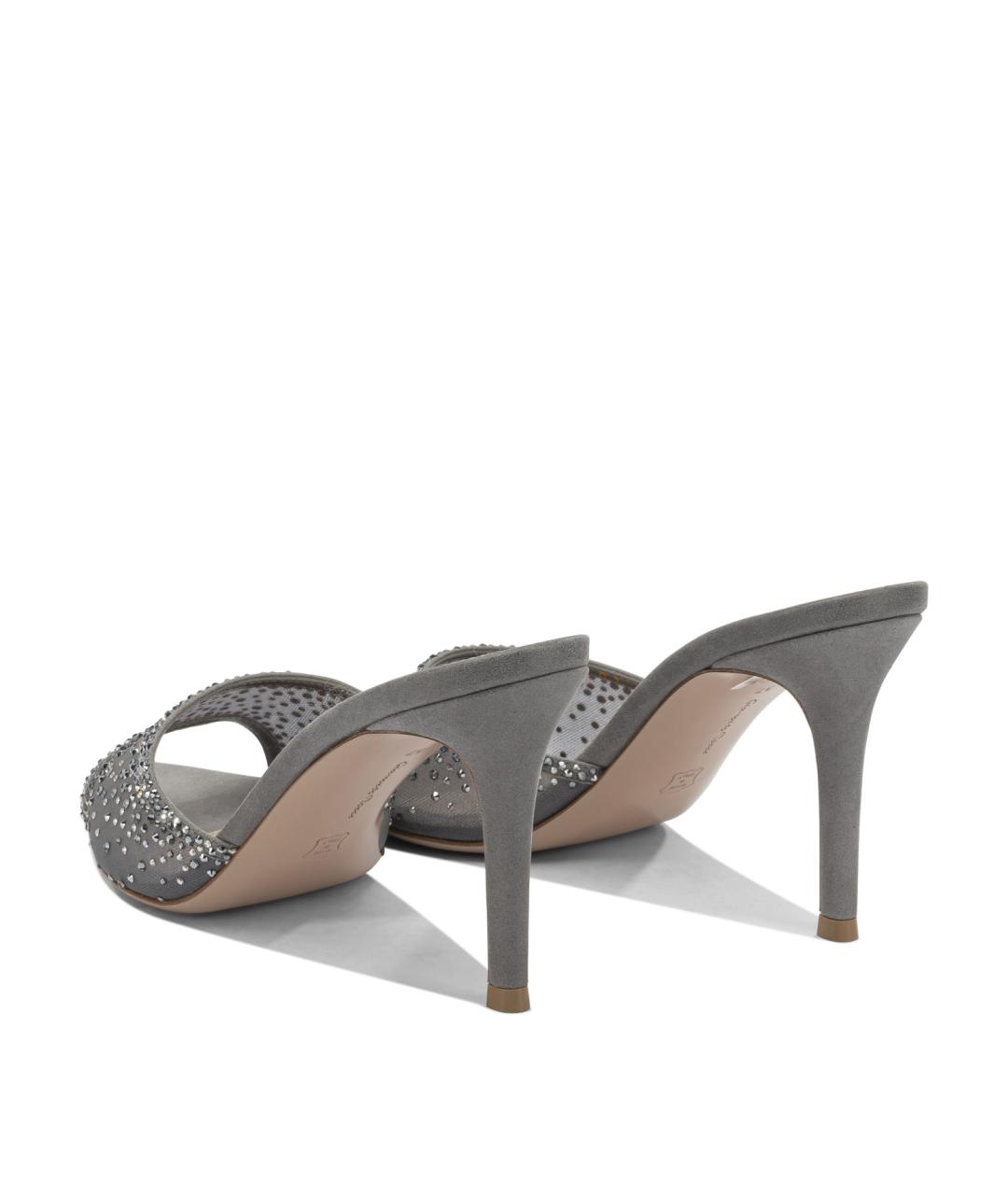 GIANVITO ROSSI Серые замшевые мюли, фото 4