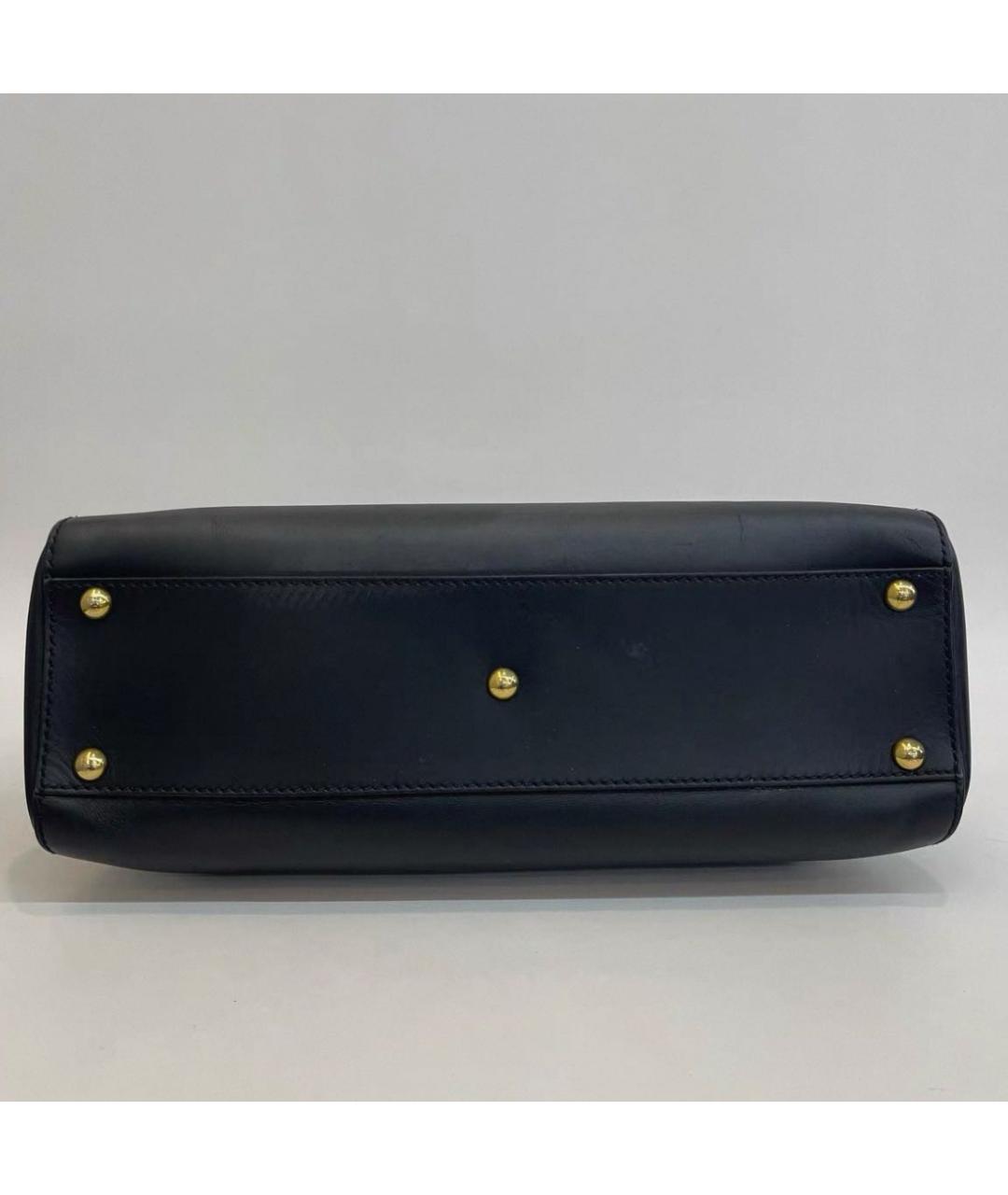 FENDI Черная кожаная сумка с короткими ручками, фото 8