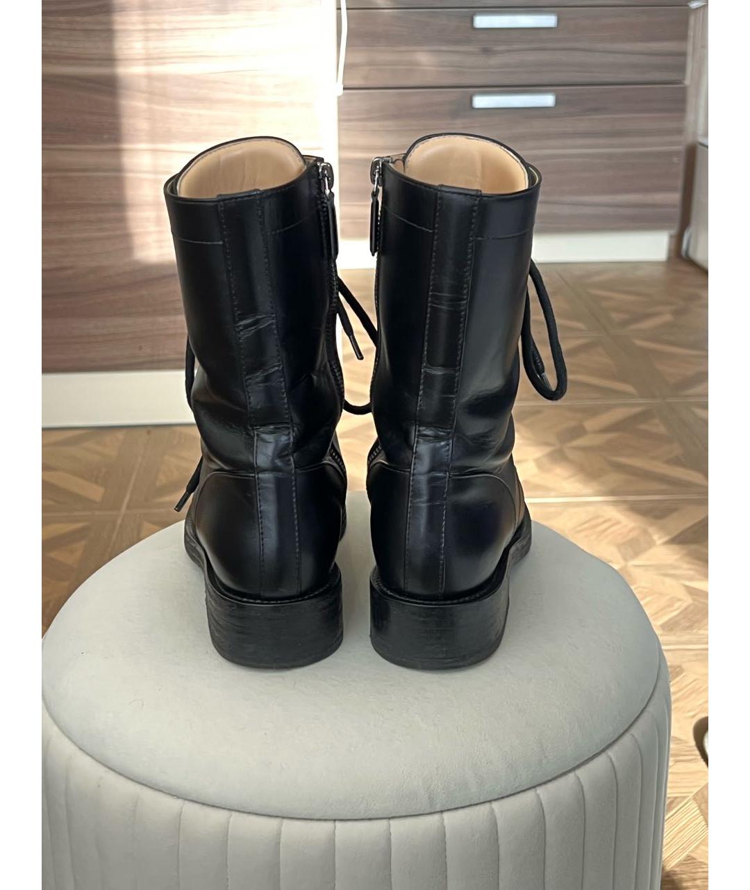 CHANEL Черные кожаные ботинки, фото 4