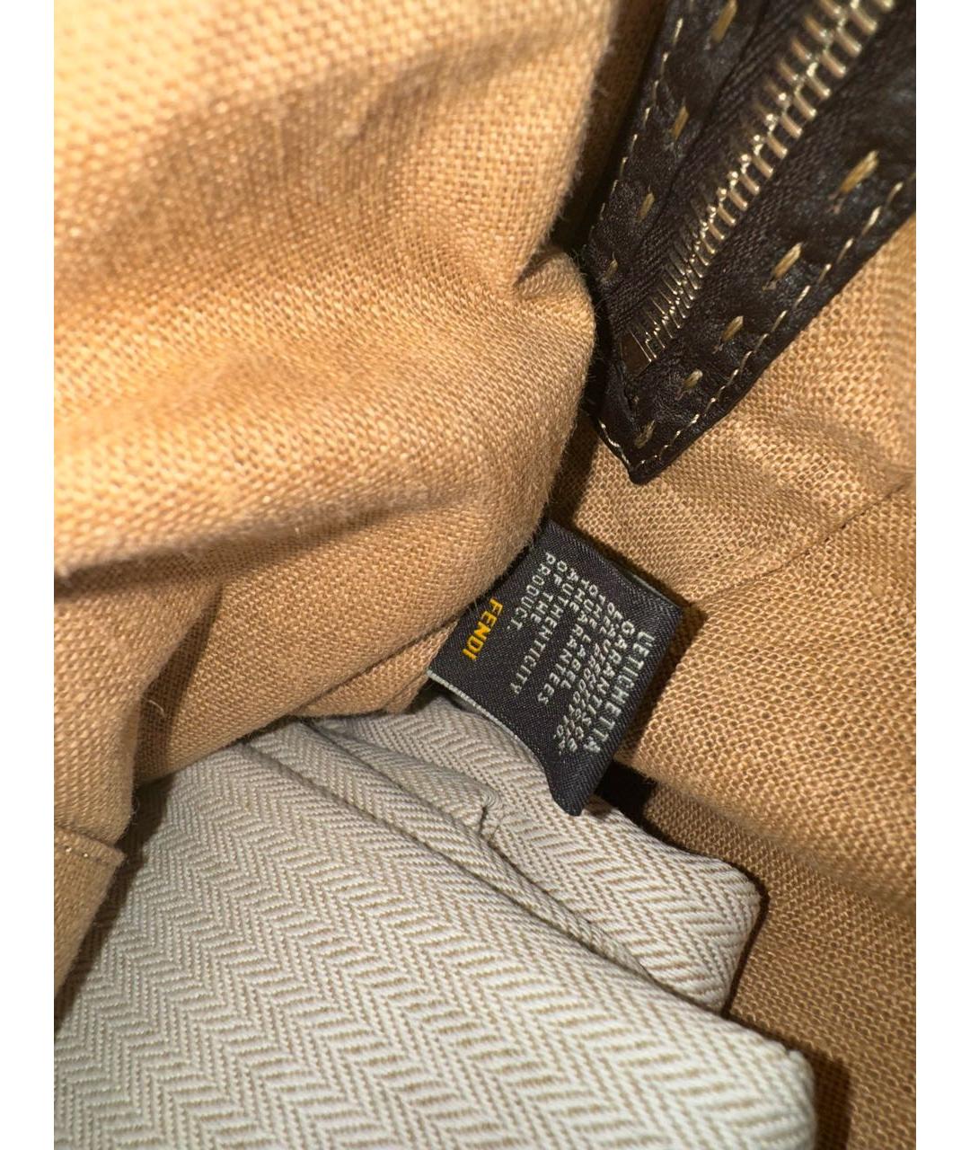 FENDI Коричневый кожаный портфель, фото 7