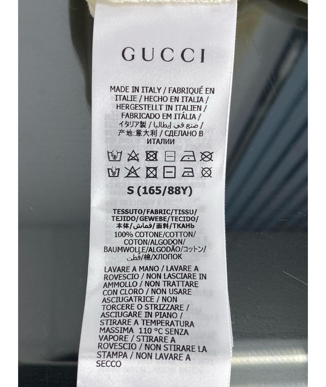 GUCCI Бежевая хлопковая футболка, фото 8