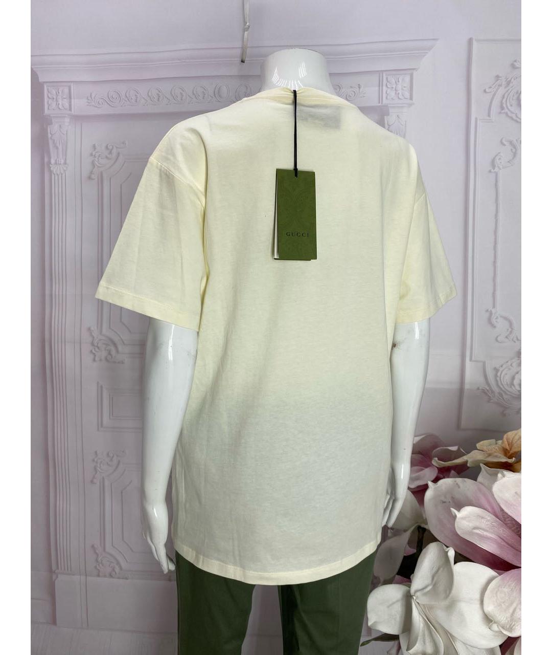 GUCCI Бежевая хлопковая футболка, фото 2