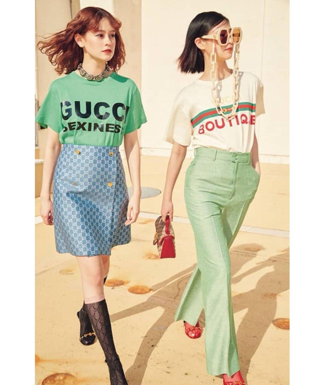 GUCCI Бежевая хлопковая футболка, фото 5