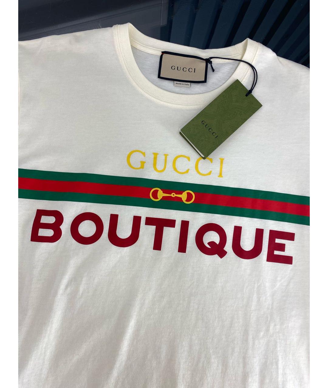 GUCCI Бежевая хлопковая футболка, фото 3