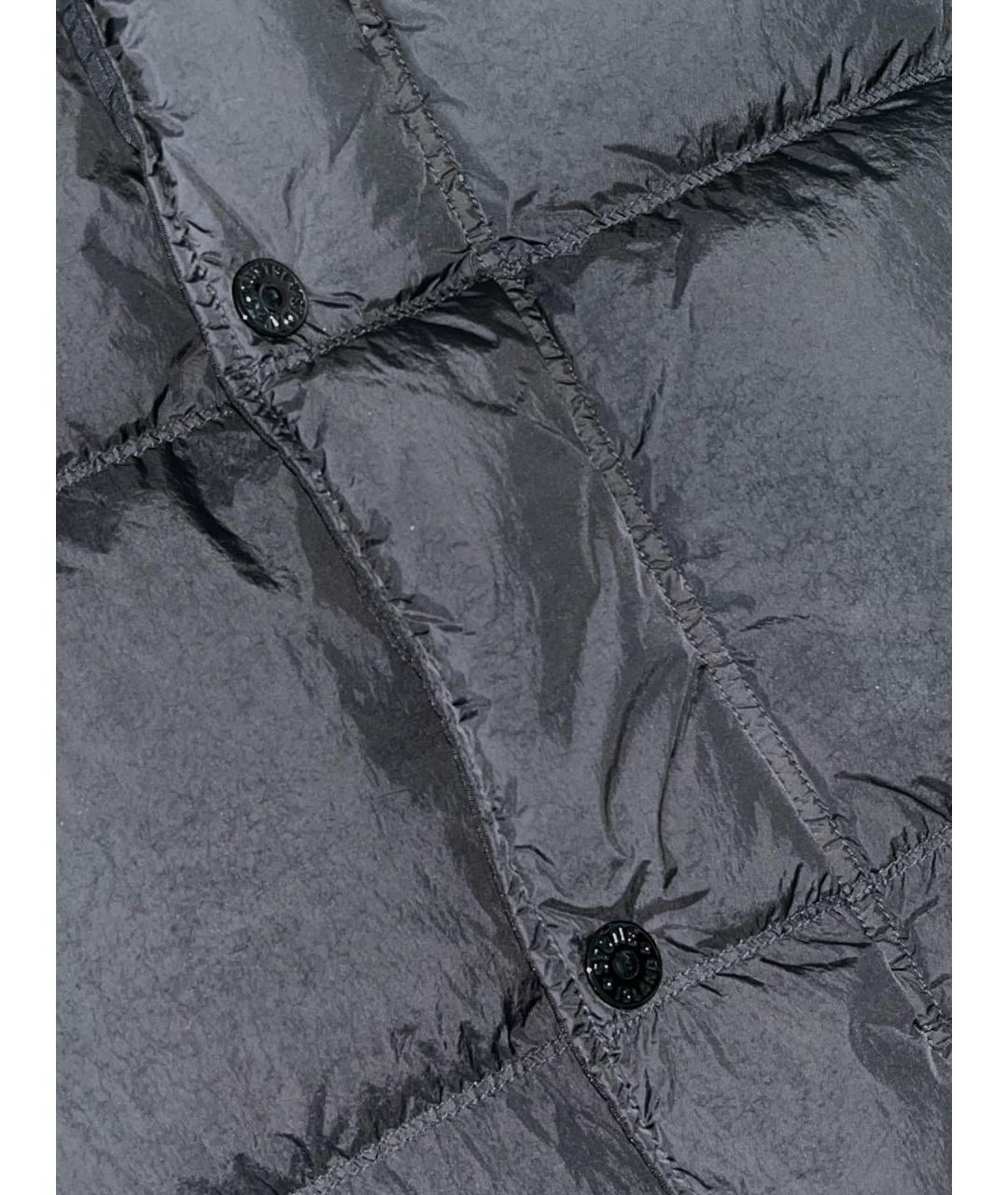 STONE ISLAND Черный полиэстеровый пуховик, фото 4