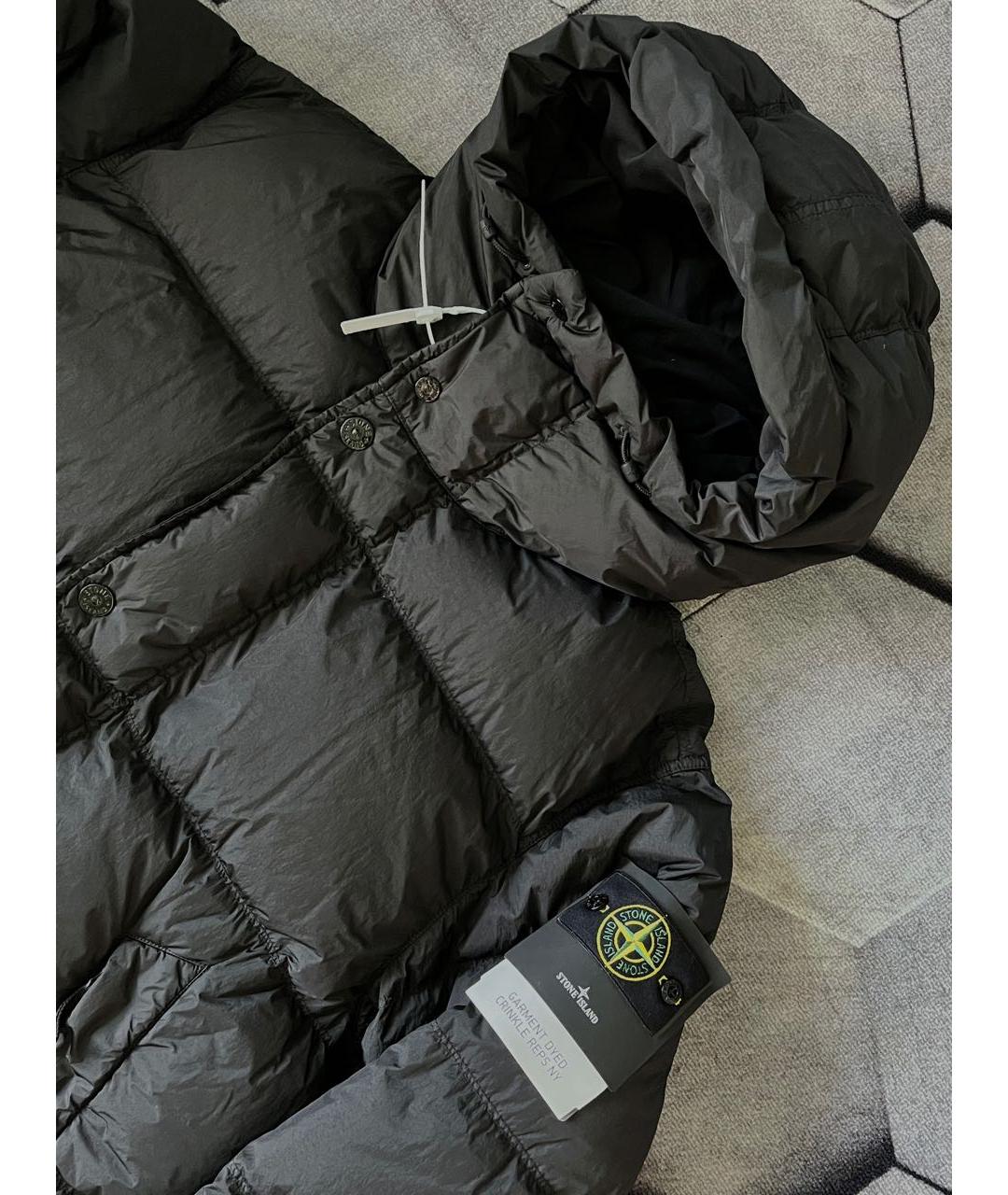 STONE ISLAND Черный полиэстеровый пуховик, фото 5