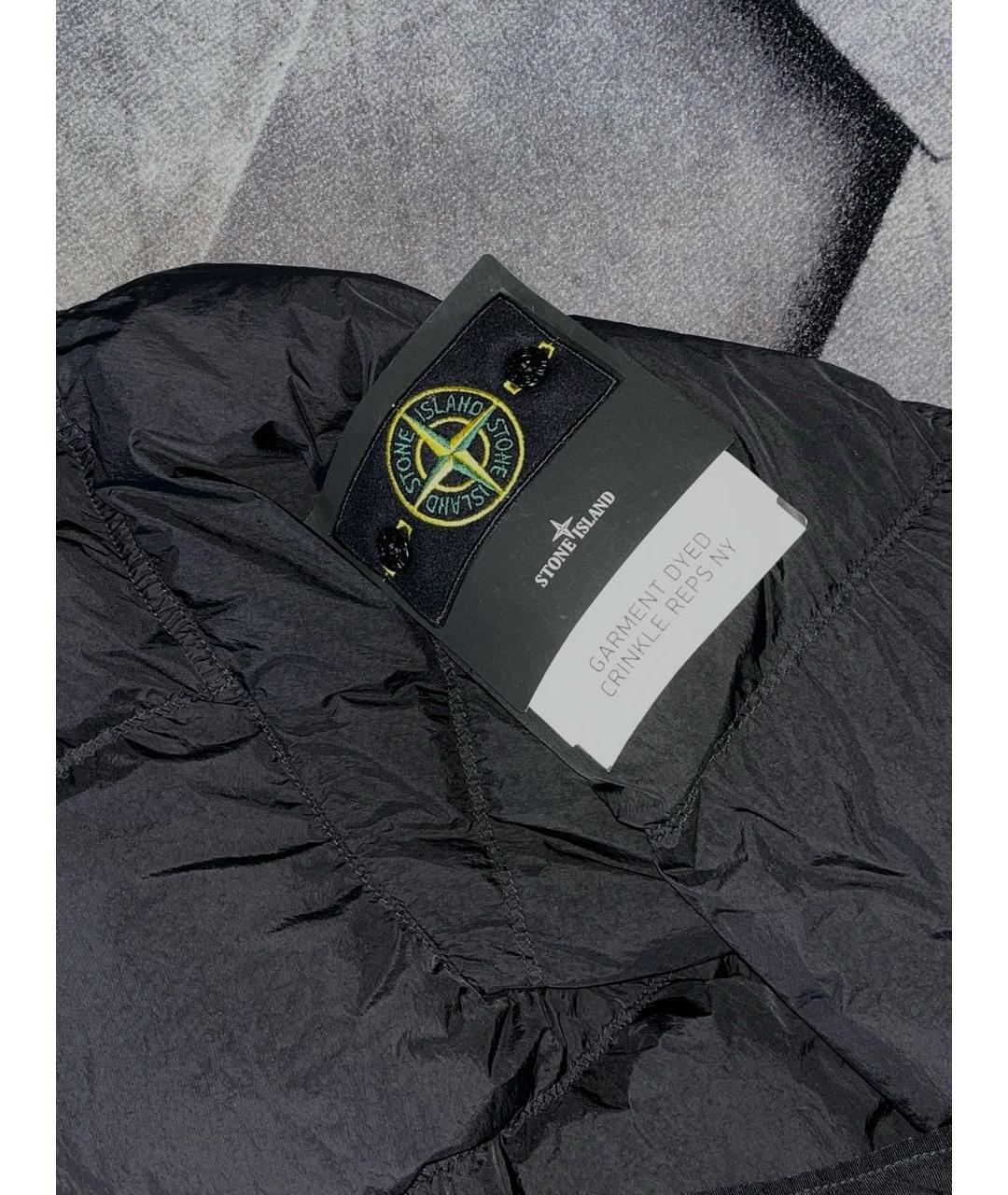 STONE ISLAND Черный полиэстеровый пуховик, фото 7