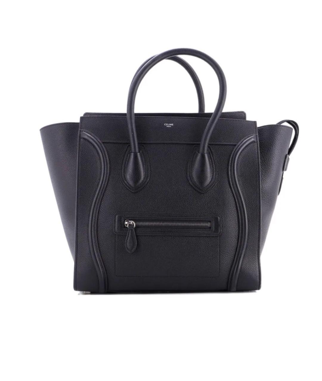 CELINE Черная кожаная сумка с короткими ручками, фото 9