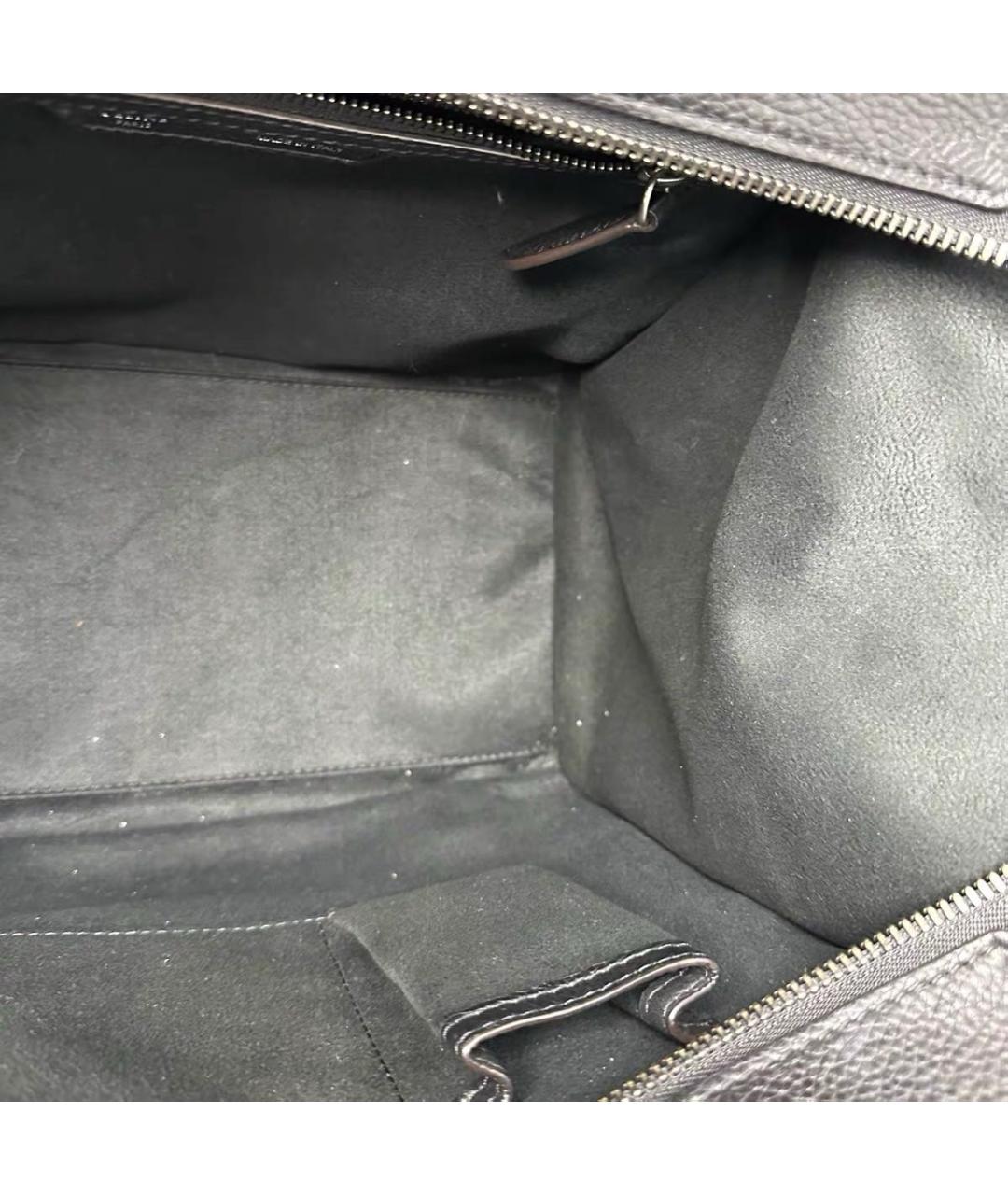 CELINE Черная кожаная сумка с короткими ручками, фото 4