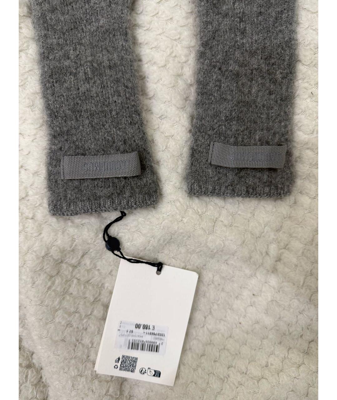 JACQUEMUS Серые шерстяные перчатки, фото 3