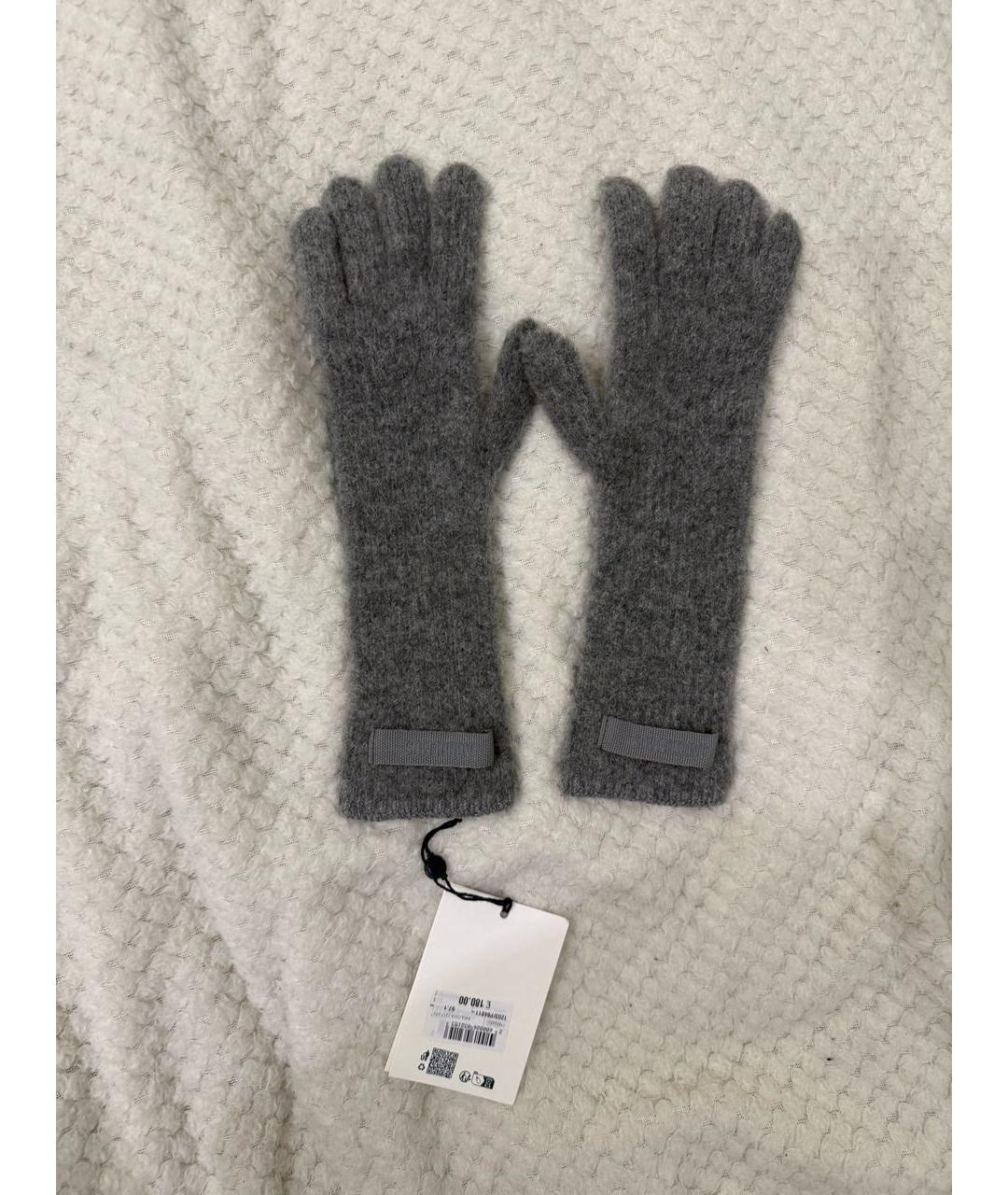 JACQUEMUS Серые шерстяные перчатки, фото 2