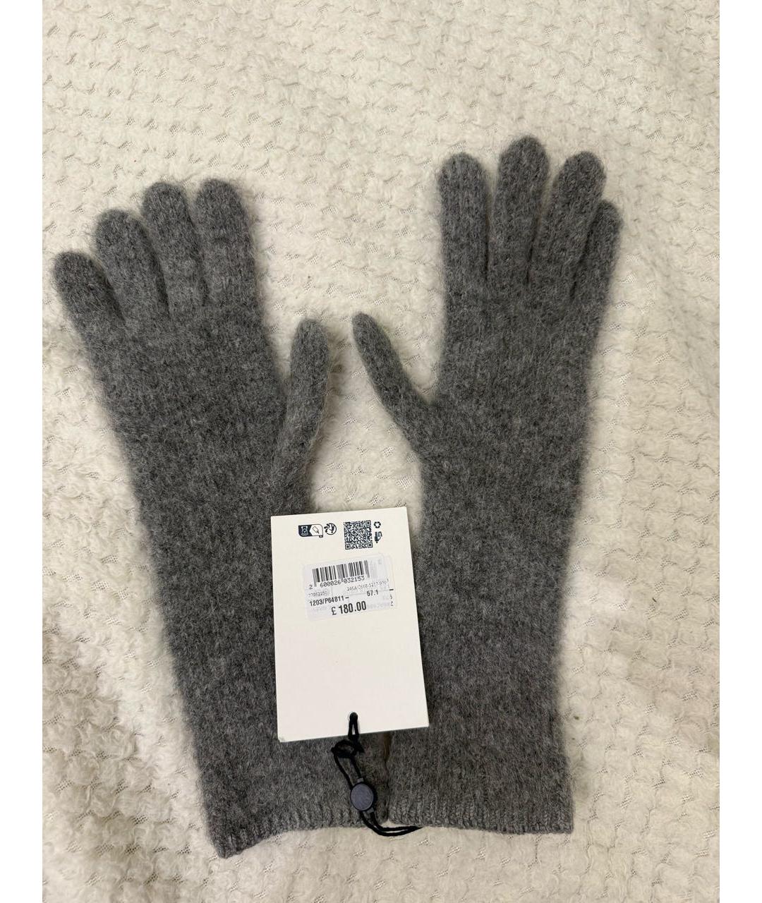 JACQUEMUS Серые шерстяные перчатки, фото 4