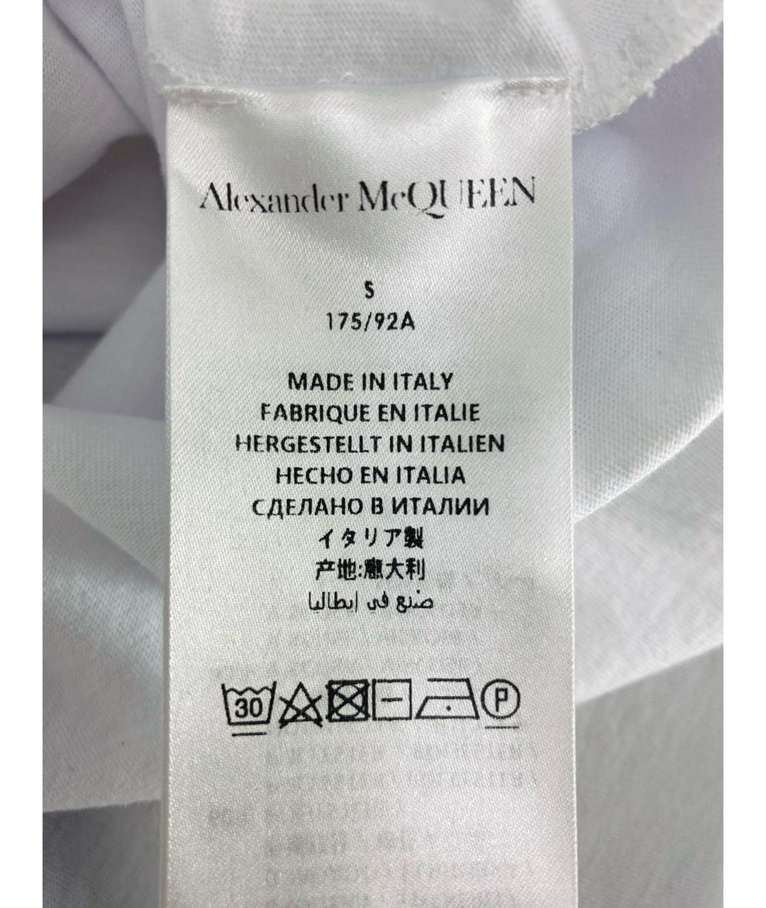 ALEXANDER MCQUEEN Белая хлопковая футболка, фото 7