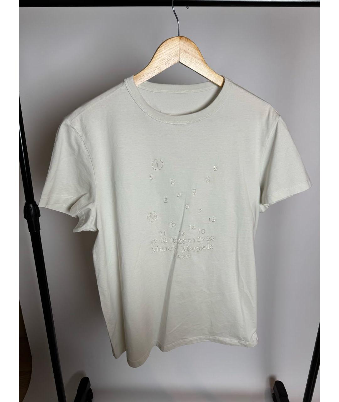 MAISON MARGIELA Бежевая хлопковая футболка, фото 3