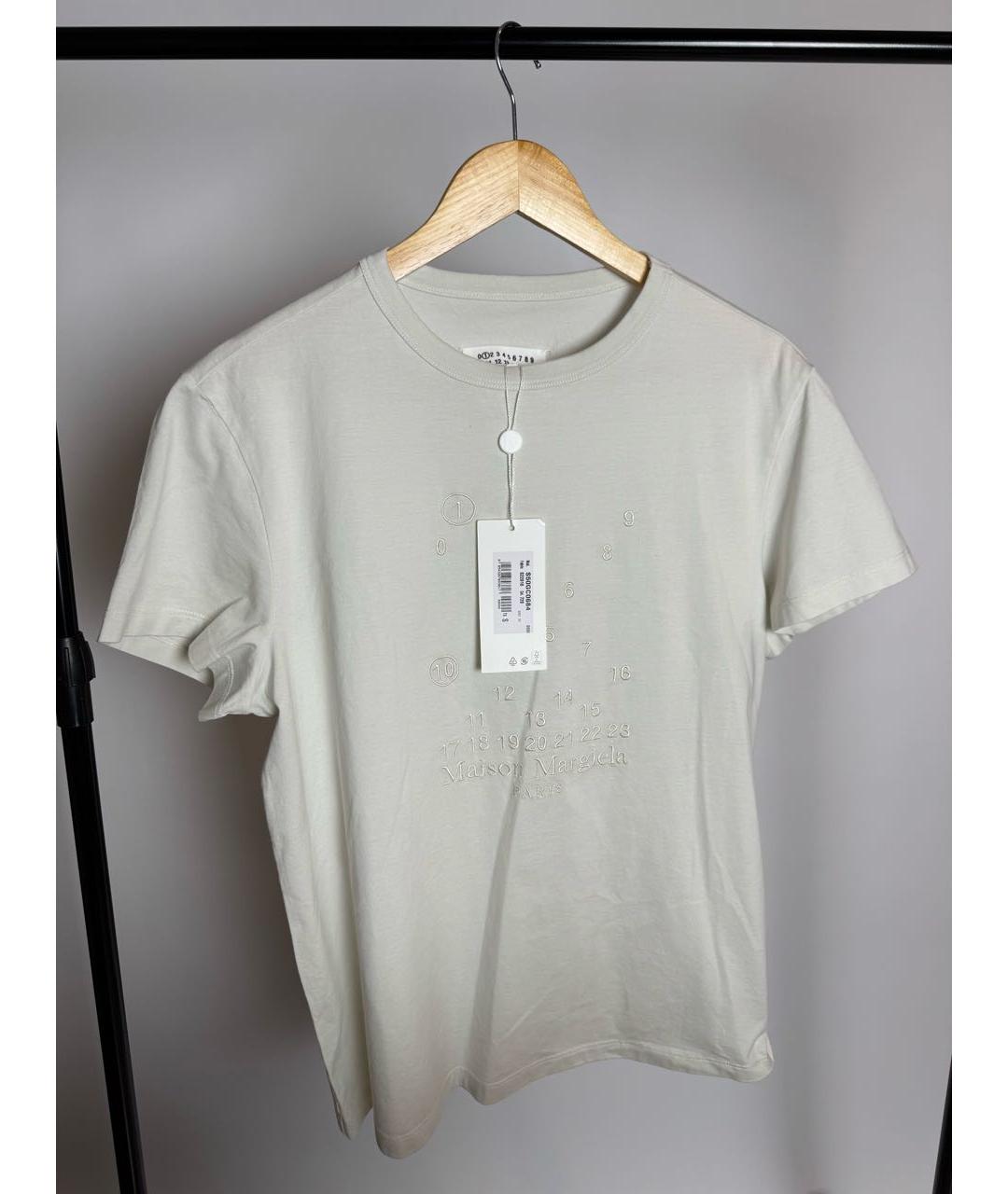 MAISON MARGIELA Бежевая хлопковая футболка, фото 8