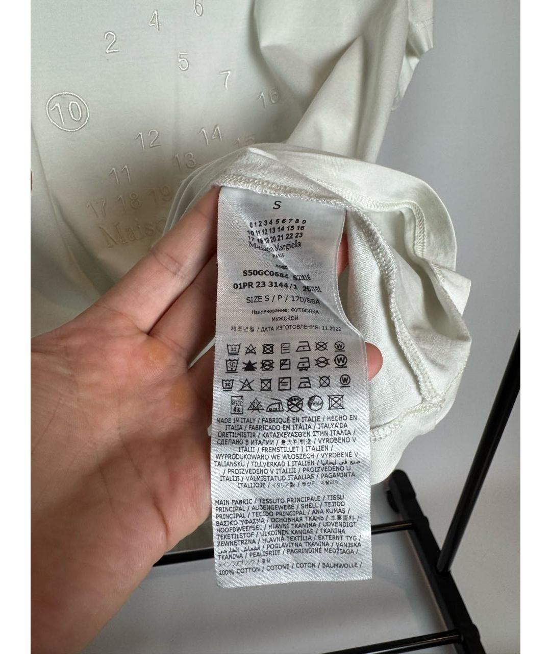 MAISON MARGIELA Бежевая хлопковая футболка, фото 7