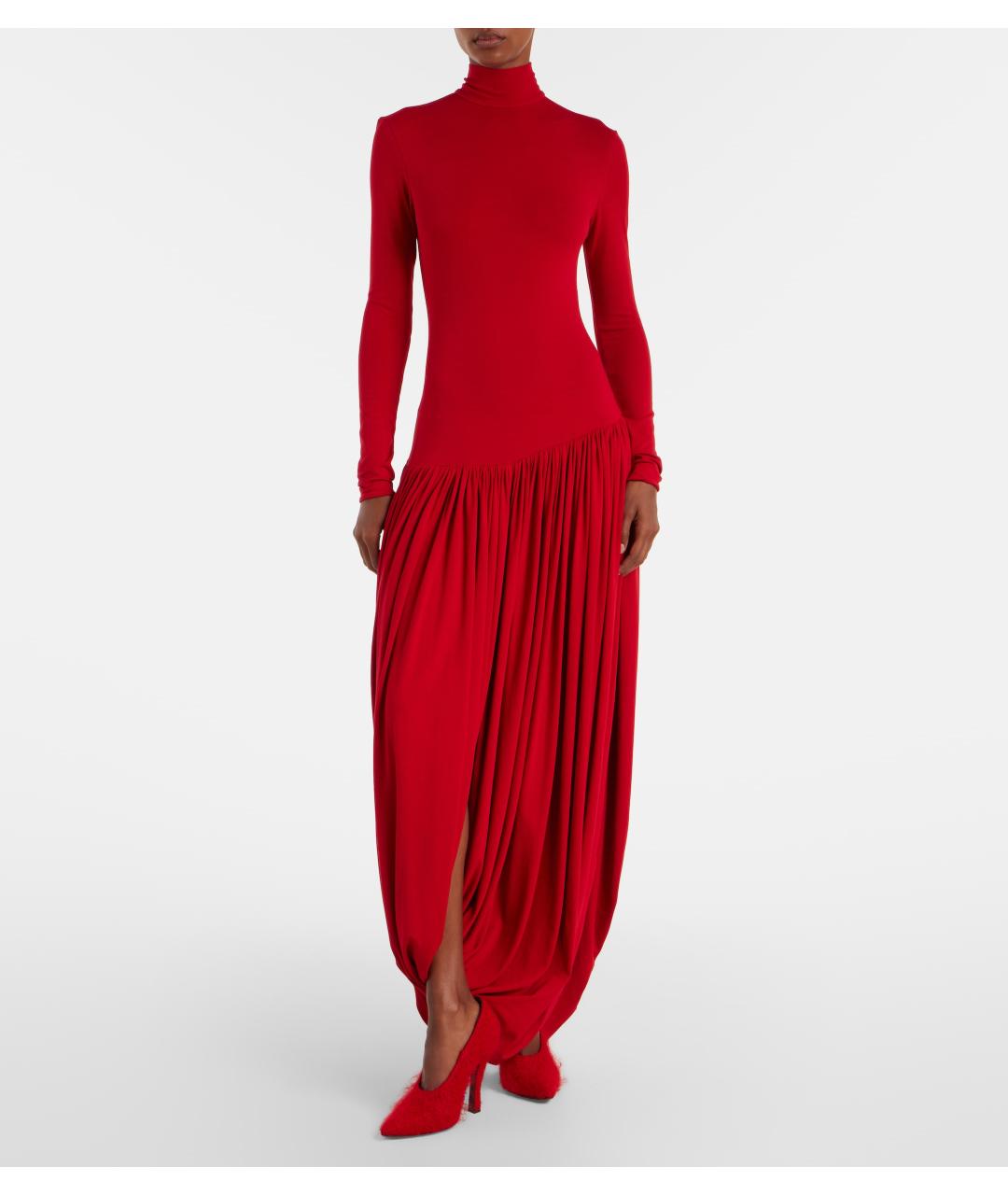 MAGDA BUTRYM Красное вискозное коктейльное платье, фото 8