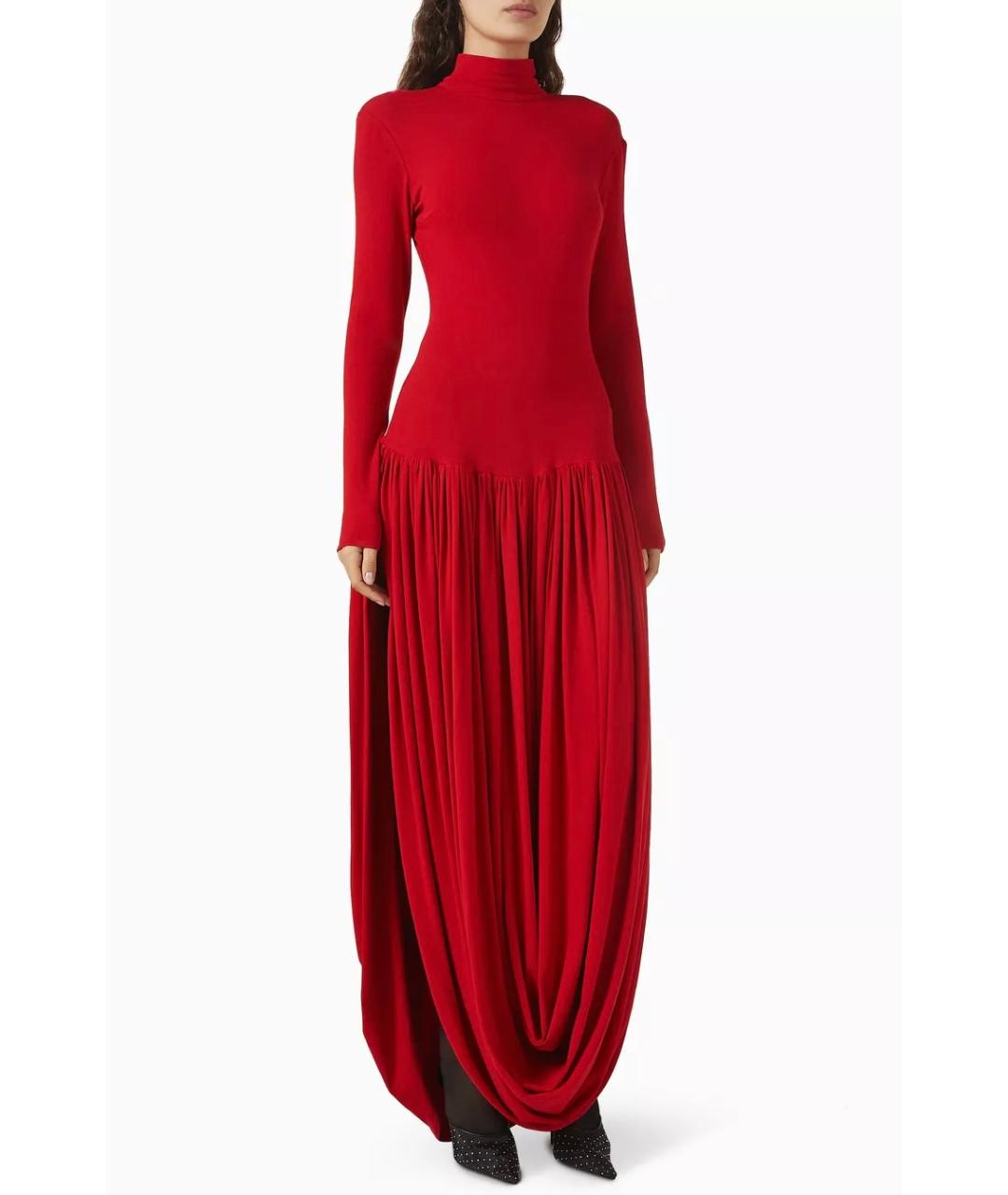 MAGDA BUTRYM Красное вискозное коктейльное платье, фото 6