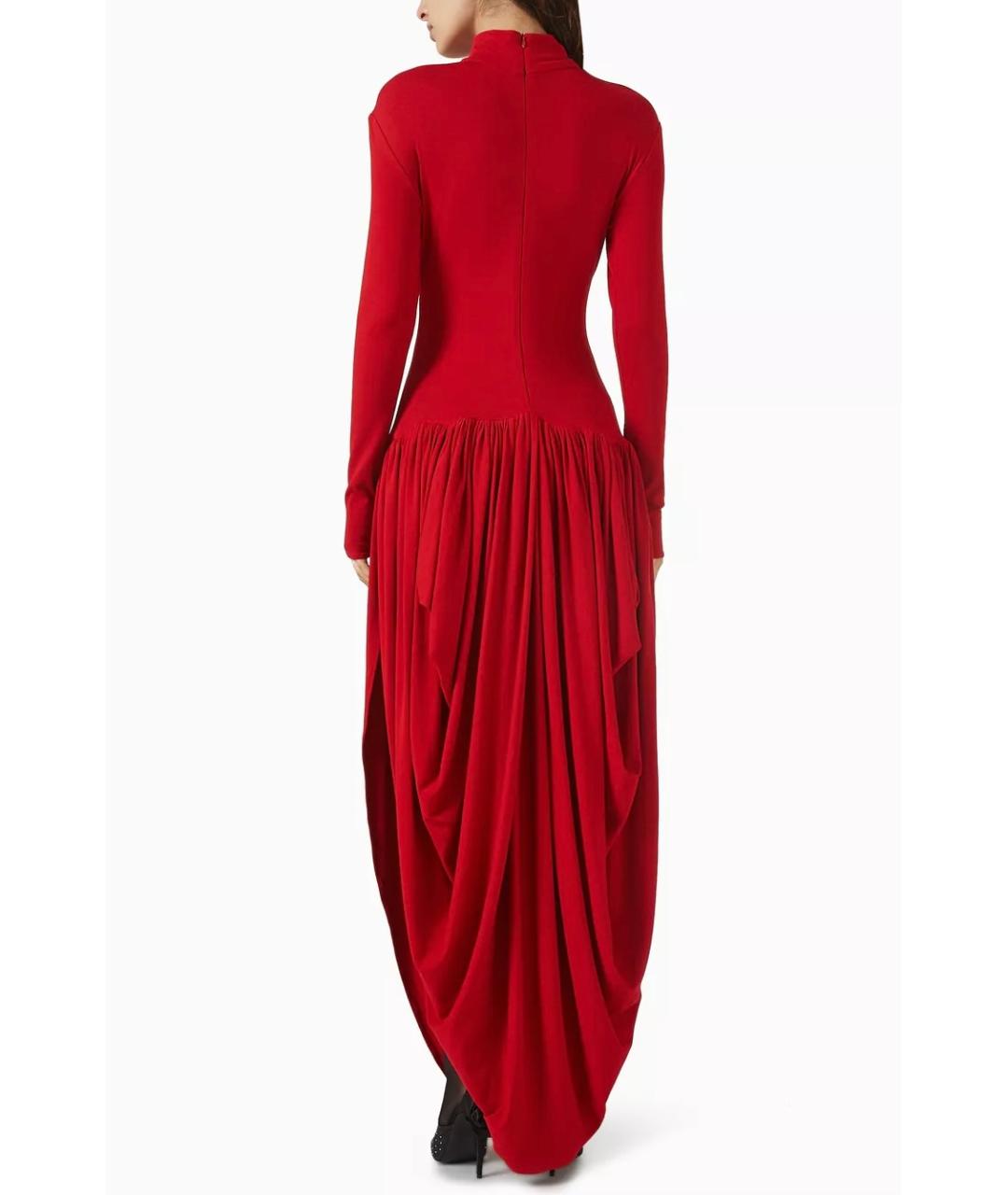 MAGDA BUTRYM Красное вискозное коктейльное платье, фото 7