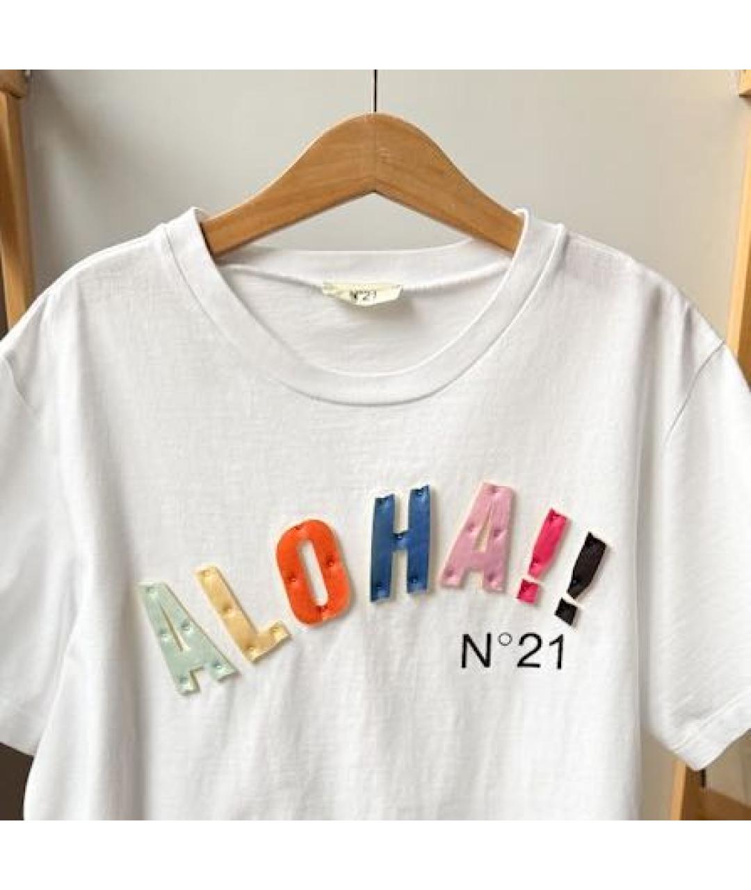 NO. 21 Белый хлопковый детская футболка / топ, фото 3