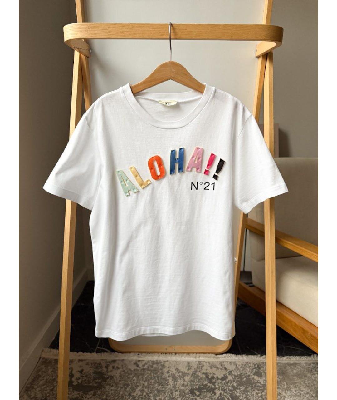 NO. 21 Белый хлопковый детская футболка / топ, фото 5